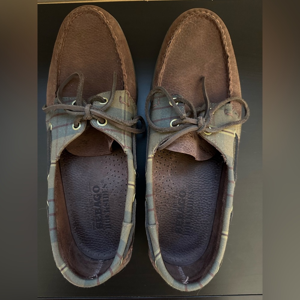 Sebago Spinnaker Mens Boat Shoes 11M Plaid/Brown